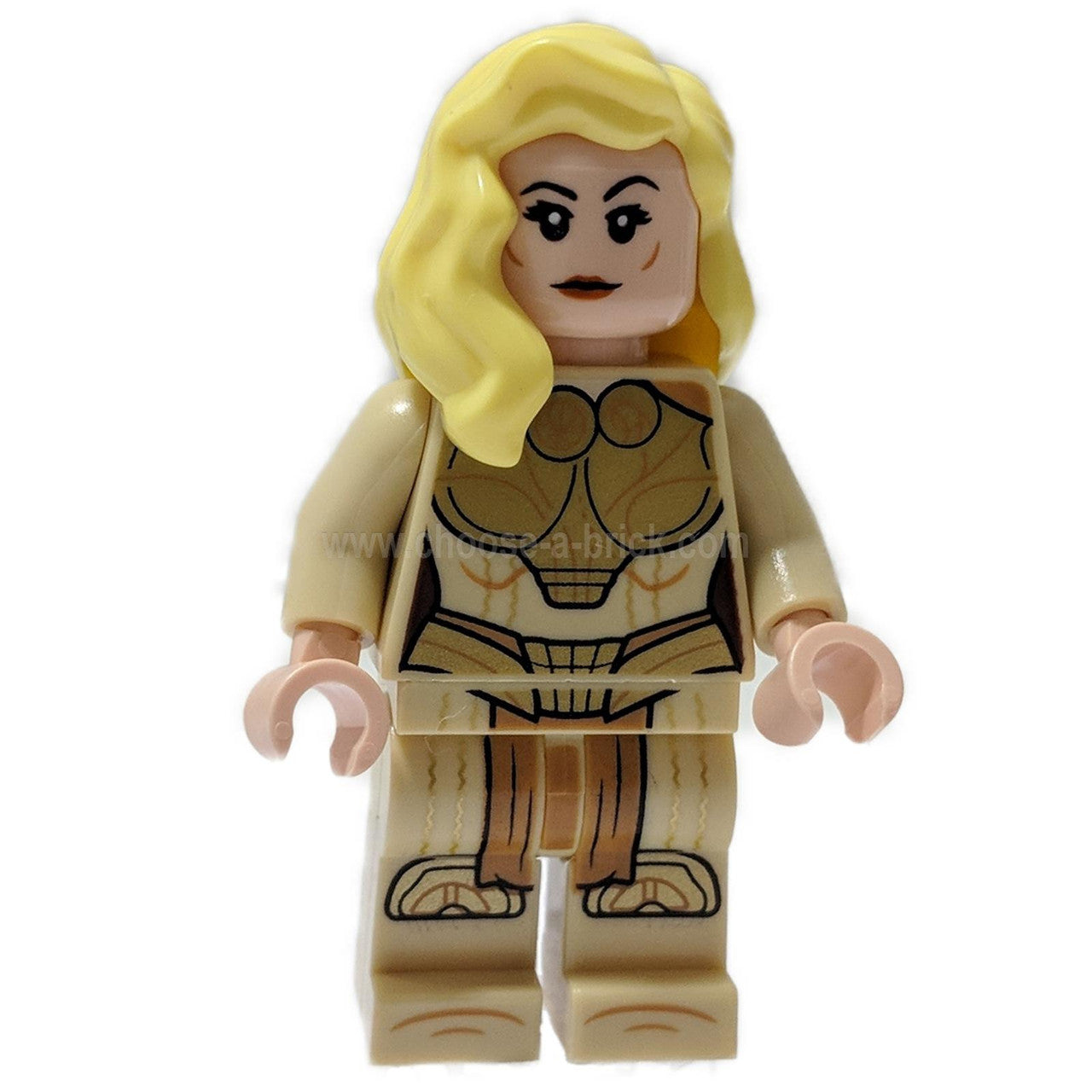 thena minifigure sh766 gold beige outfit lego marvel eternals

