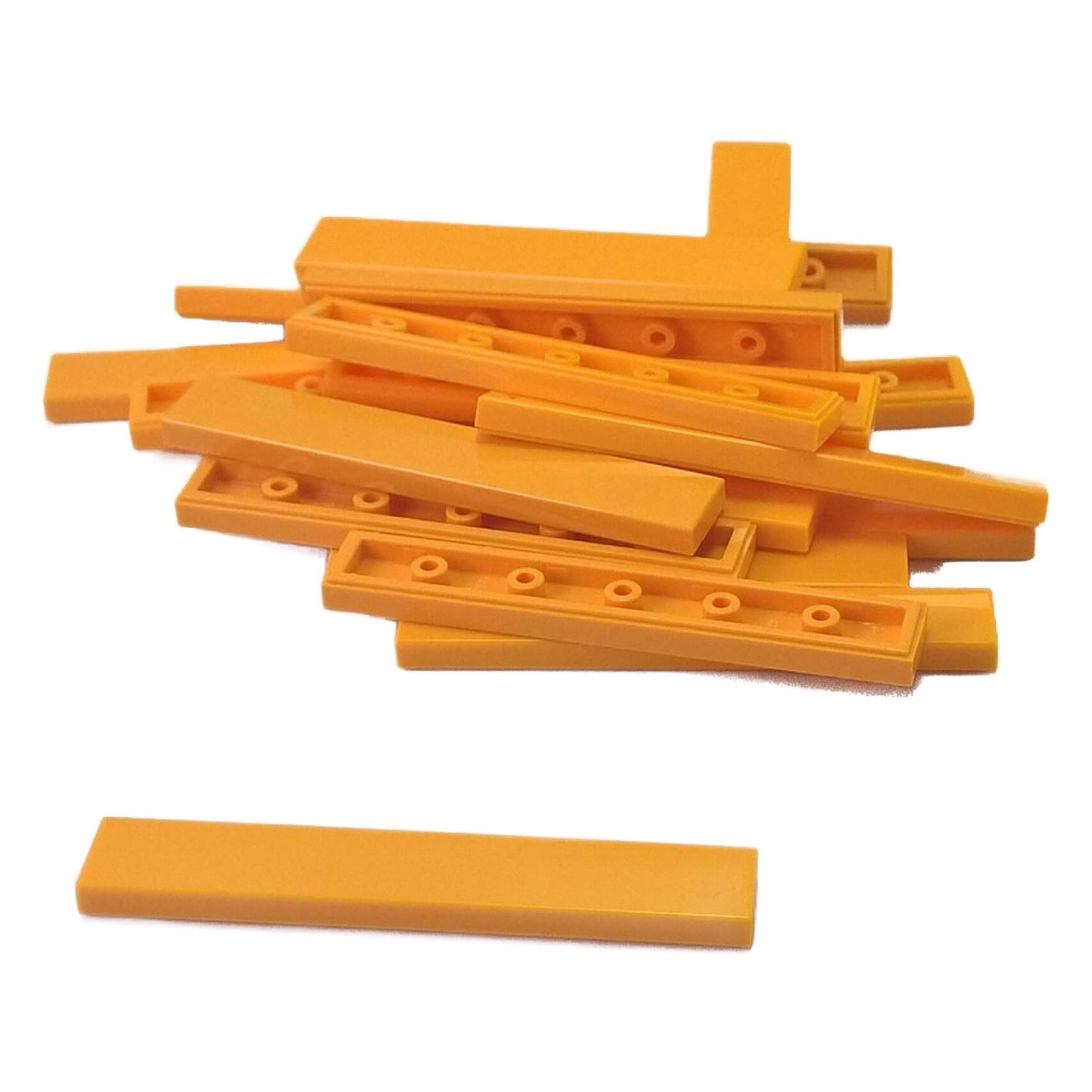 LEGO® tile 1 x 6 6636 in bright light orange, smooth flat tile for clean surfaces and detailing
