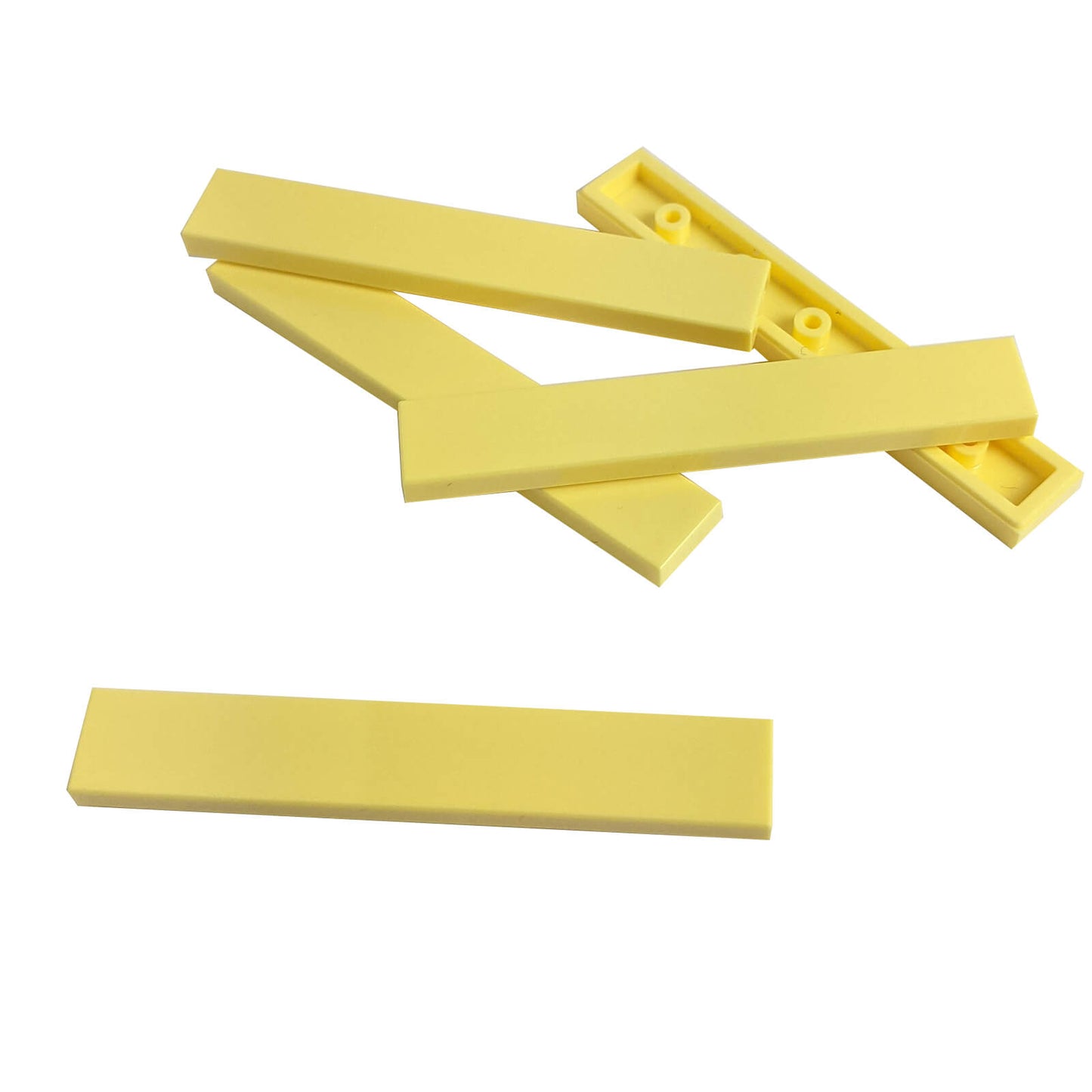 LEGO® tile 1 x 6 6636 in bright light yellow, smooth flat tile for clean surfaces and detailing
