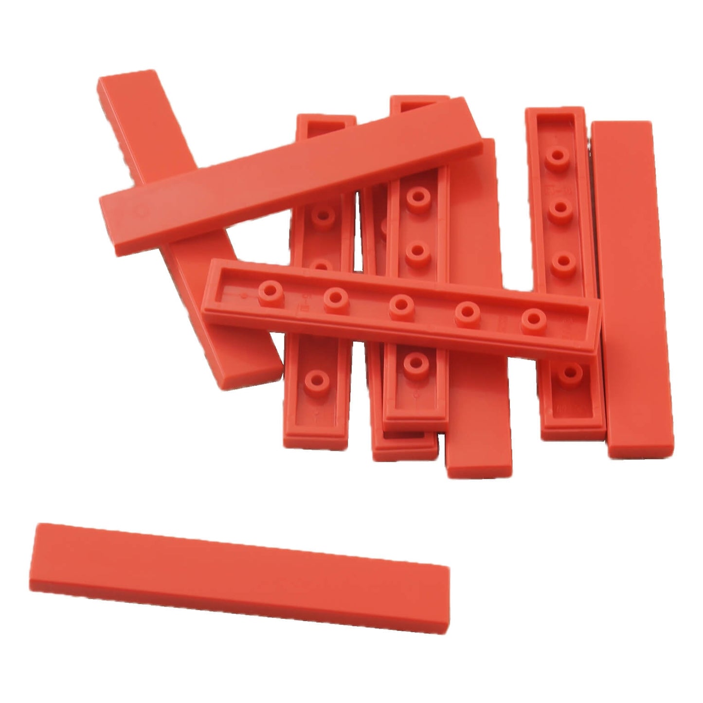 LEGO® tile 1 x 6 6636 in coral, smooth flat tile for clean surfaces and detailing

