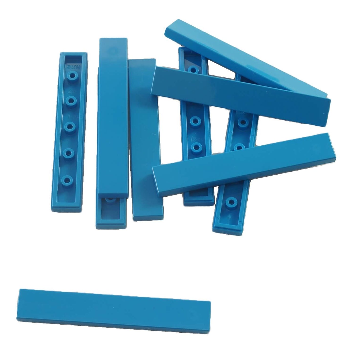 LEGO® tile 1 x 6 6636 in dark azure, smooth flat tile for clean surfaces and detailing
