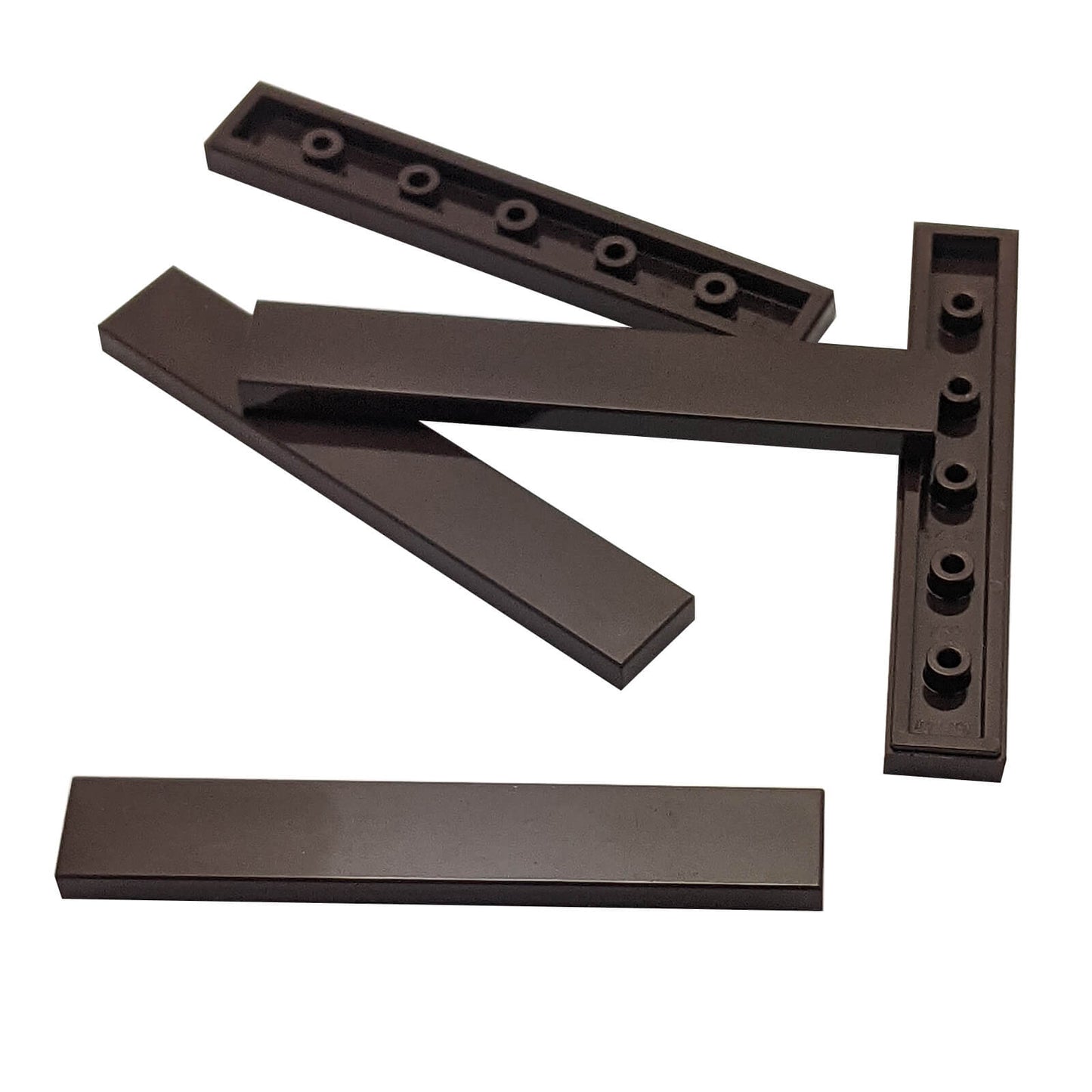 LEGO® tile 1 x 6 6636 in dark brown, smooth flat tile for clean surfaces and detailing
