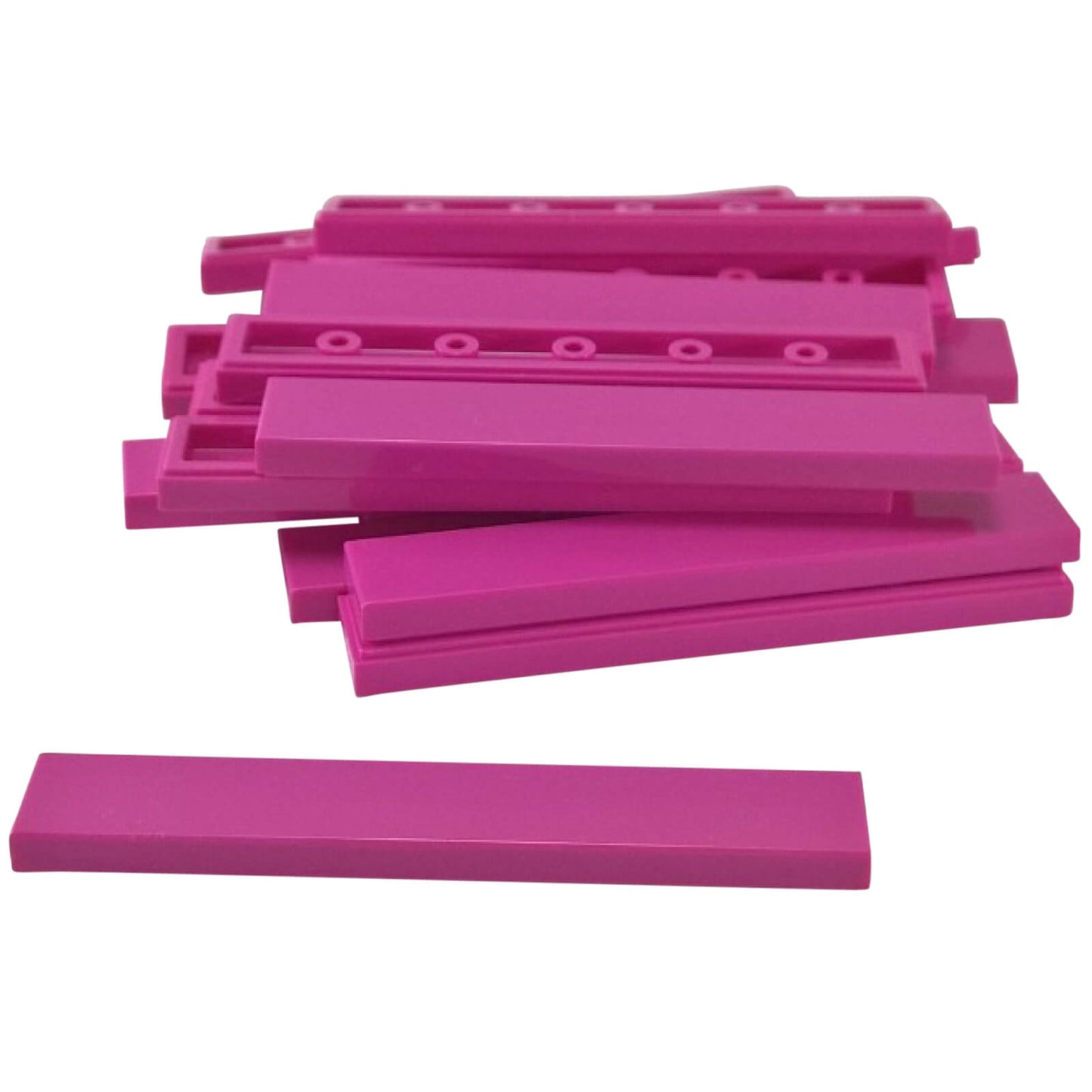 LEGO® tile 1 x 6 6636 in dark pink, smooth flat tile for clean surfaces and detailing
