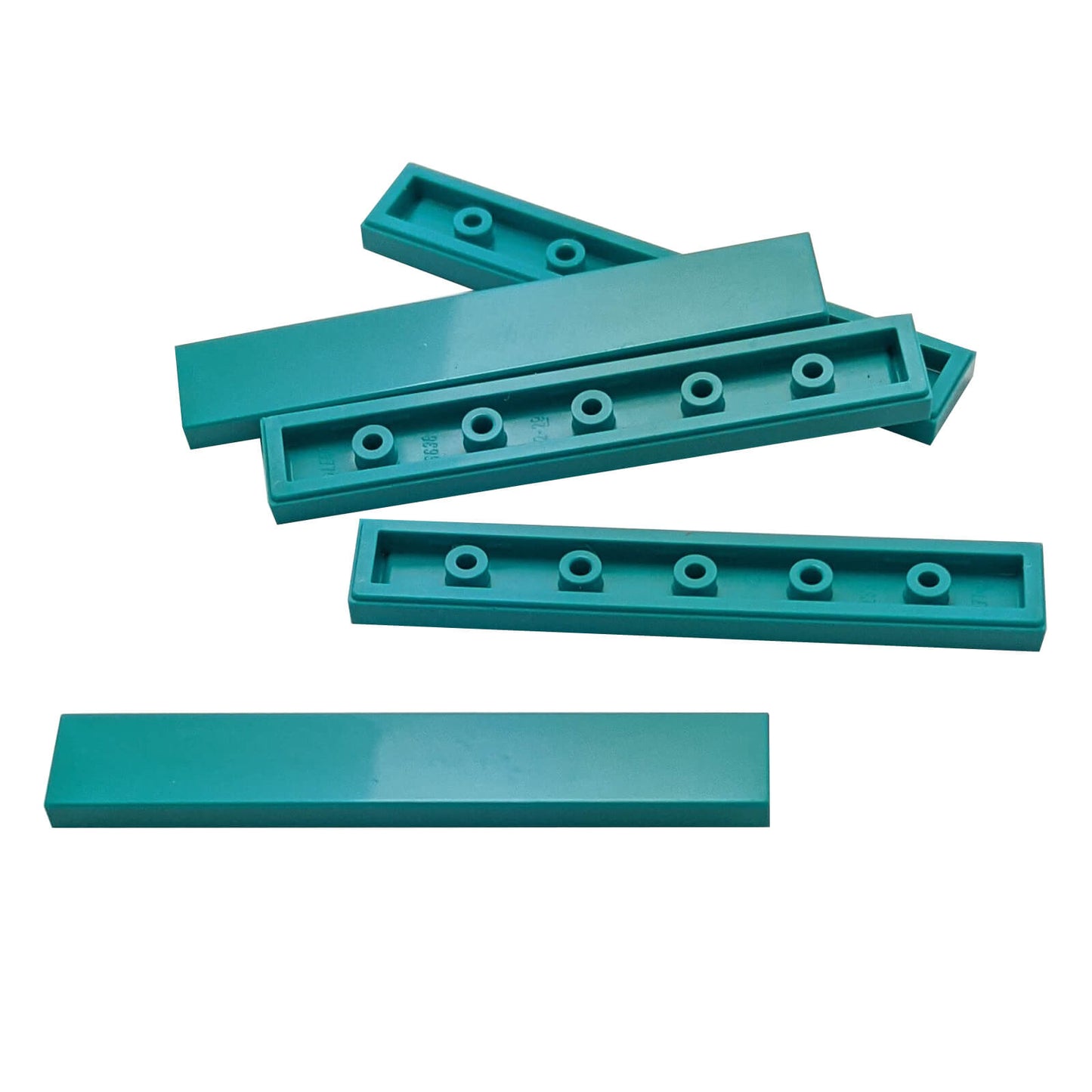 LEGO® tile 1 x 6 6636 in dark turquoise, smooth flat tile for clean surfaces and detailing
