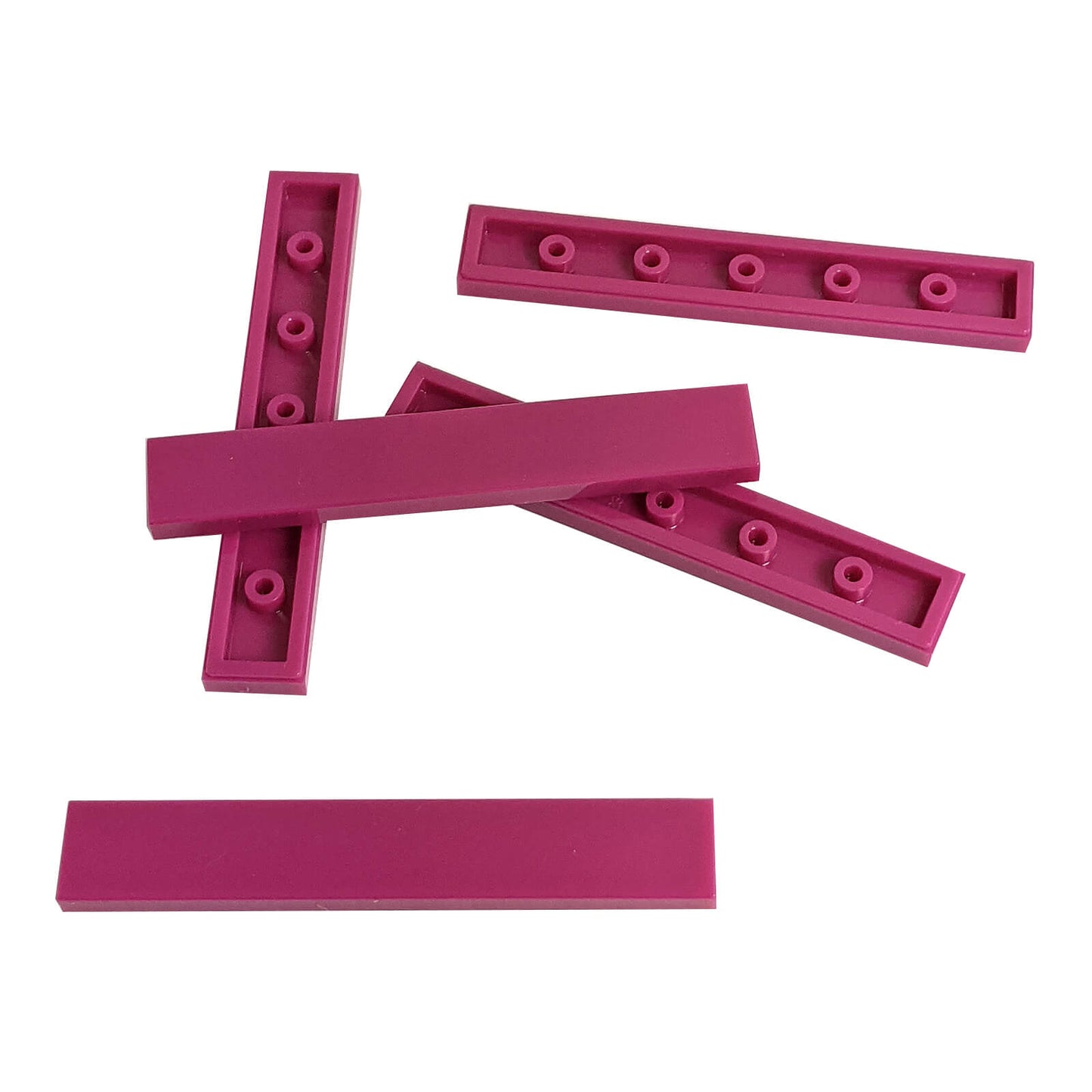 LEGO® tile 1 x 6 6636 in magenta, smooth flat tile for clean surfaces and detailing
