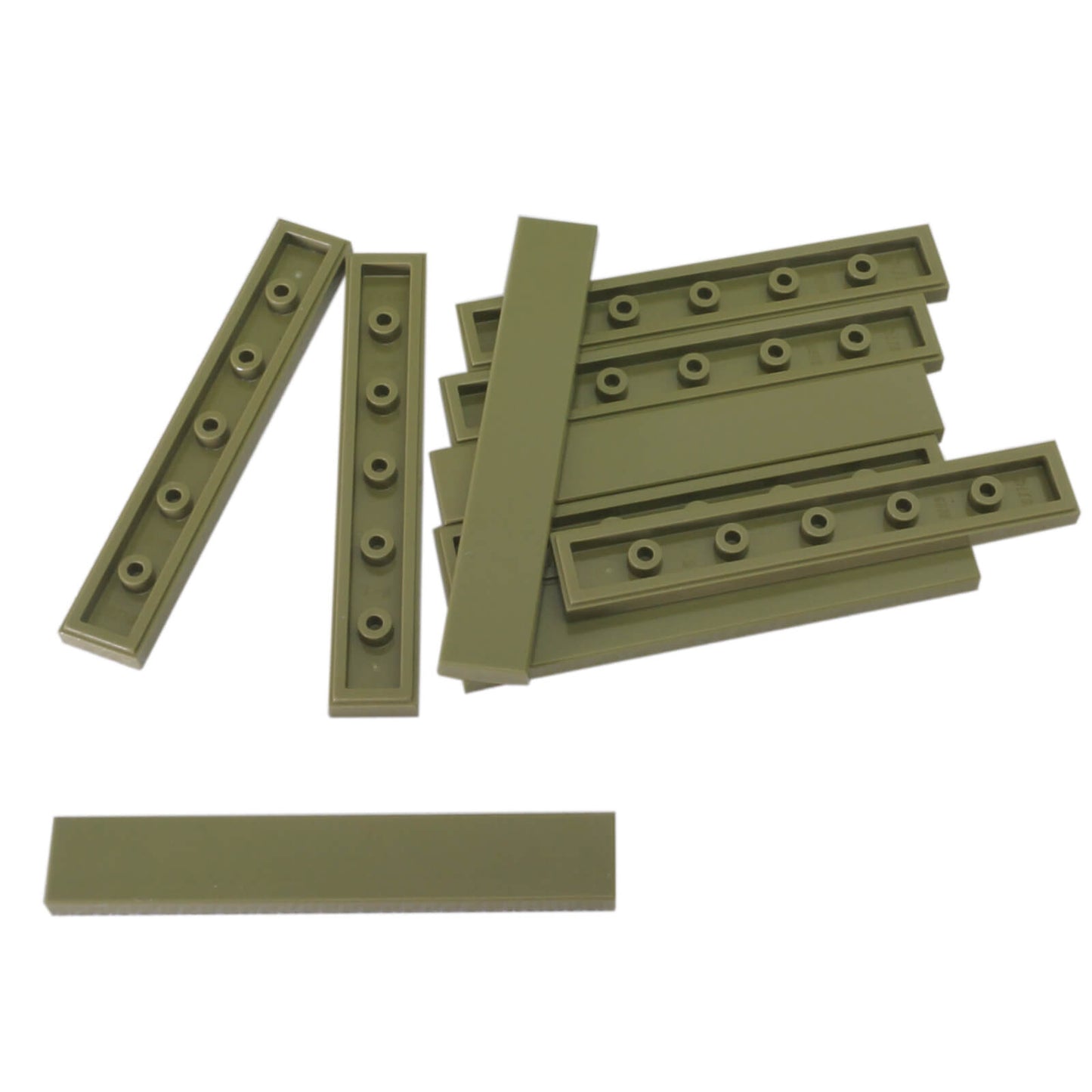 LEGO® tile 1 x 6 6636 in olive green, smooth flat tile for clean surfaces and detailing
