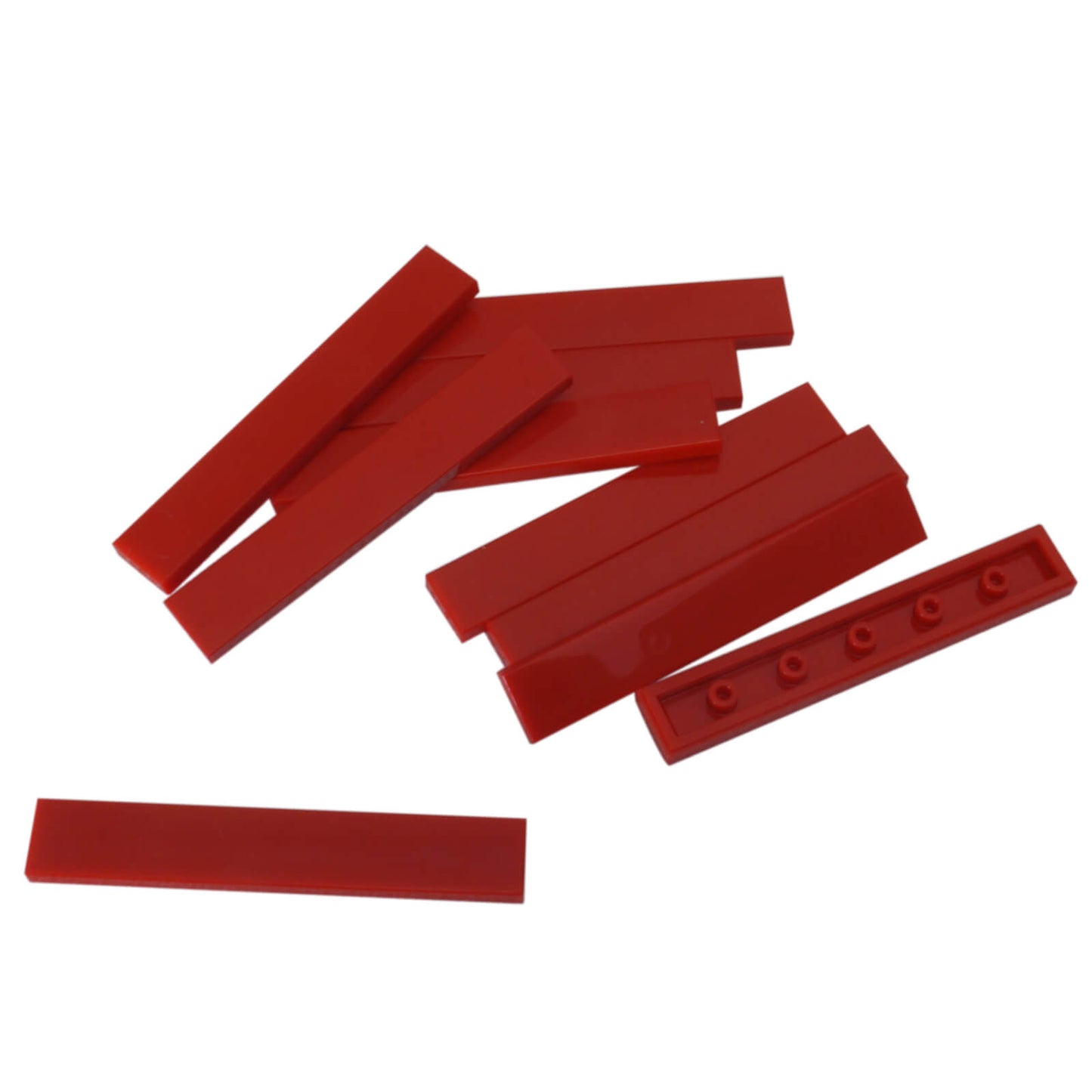 LEGO® tile 1 x 6 6636 in red, smooth flat tile for clean surfaces and detailing
