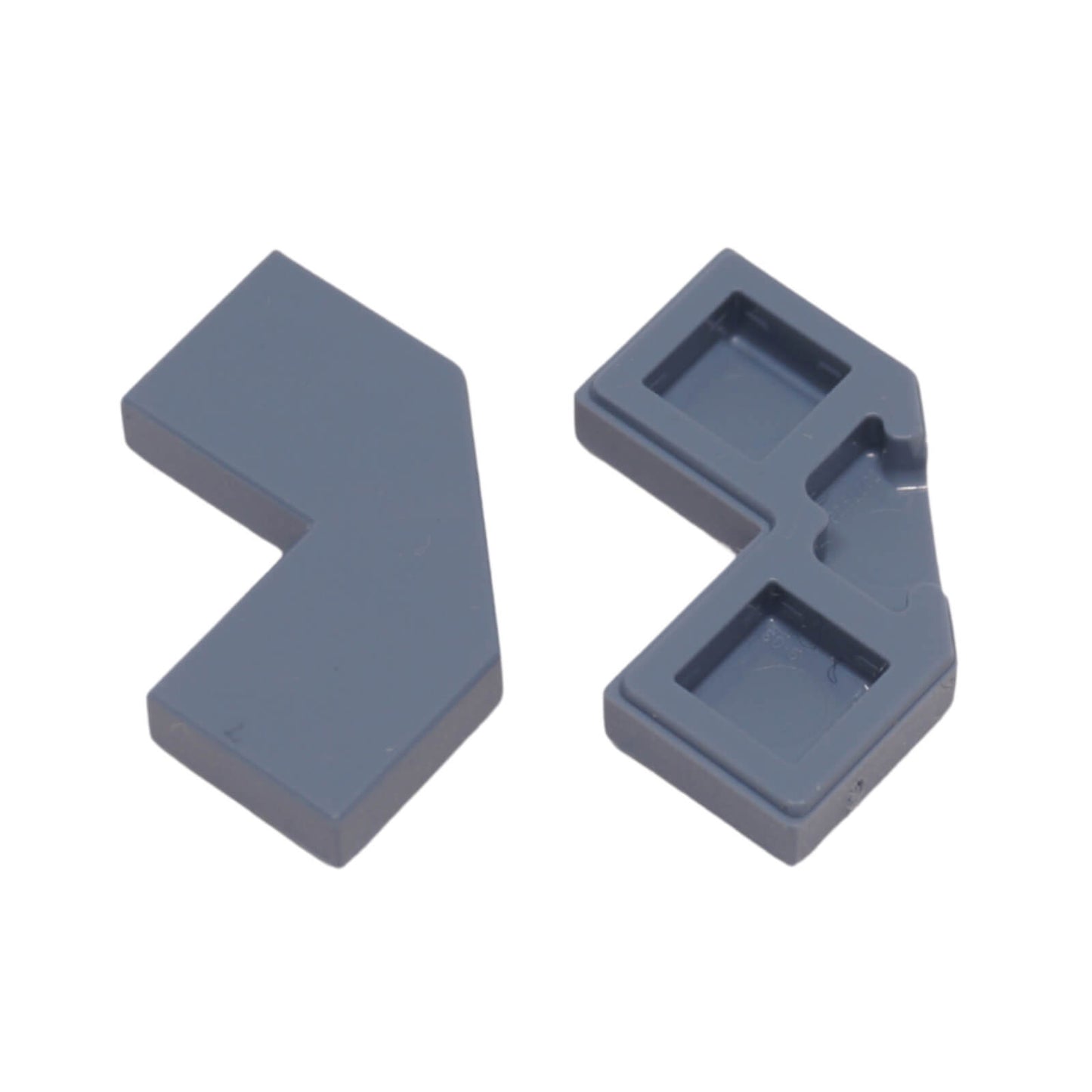 Sand blue LEGO® modified facet tile 2x2 part 27263 angled faceted surface detail close-up view