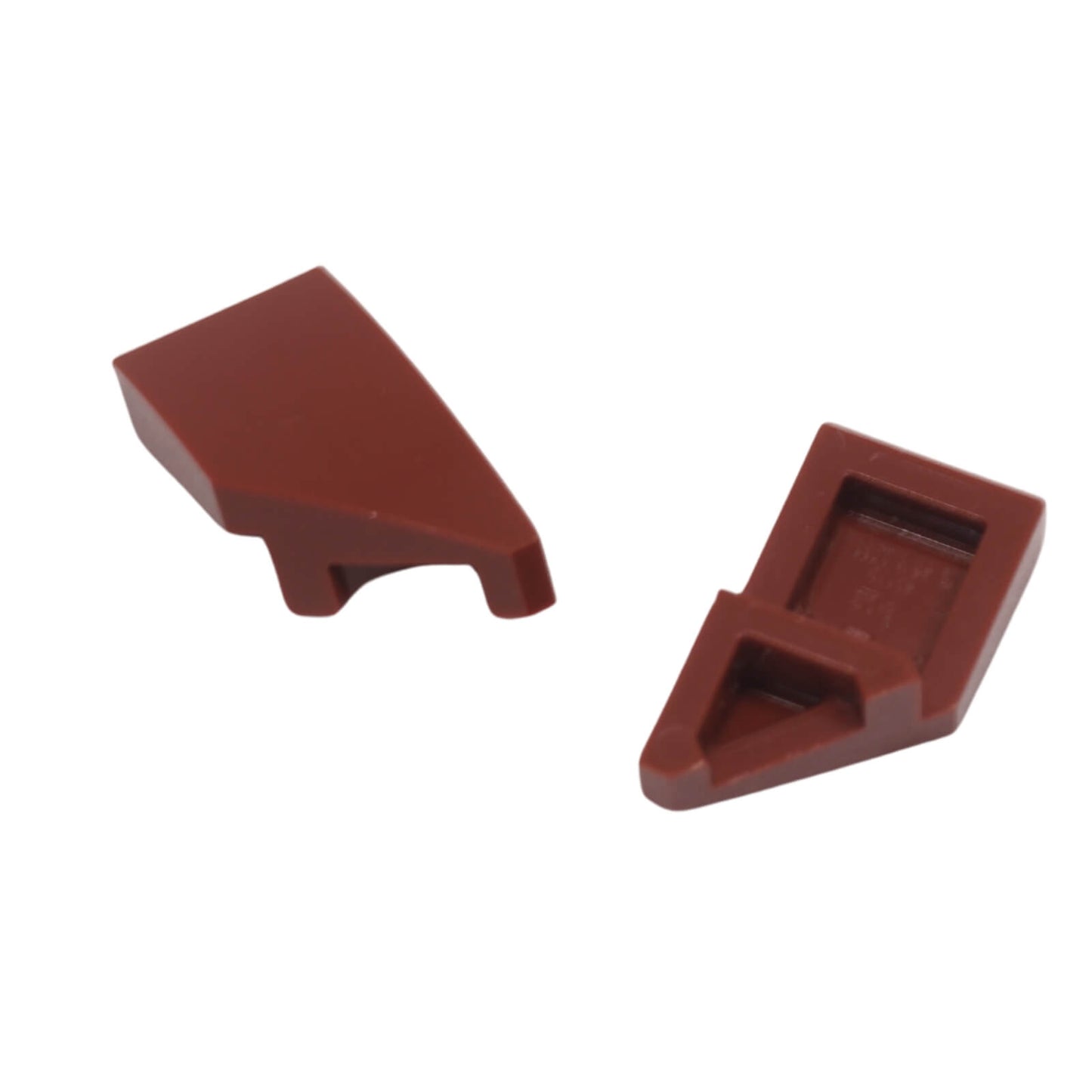 LEGO Tile Round Corner 2 x 2 Macaroni part 27925 shown from top and underside