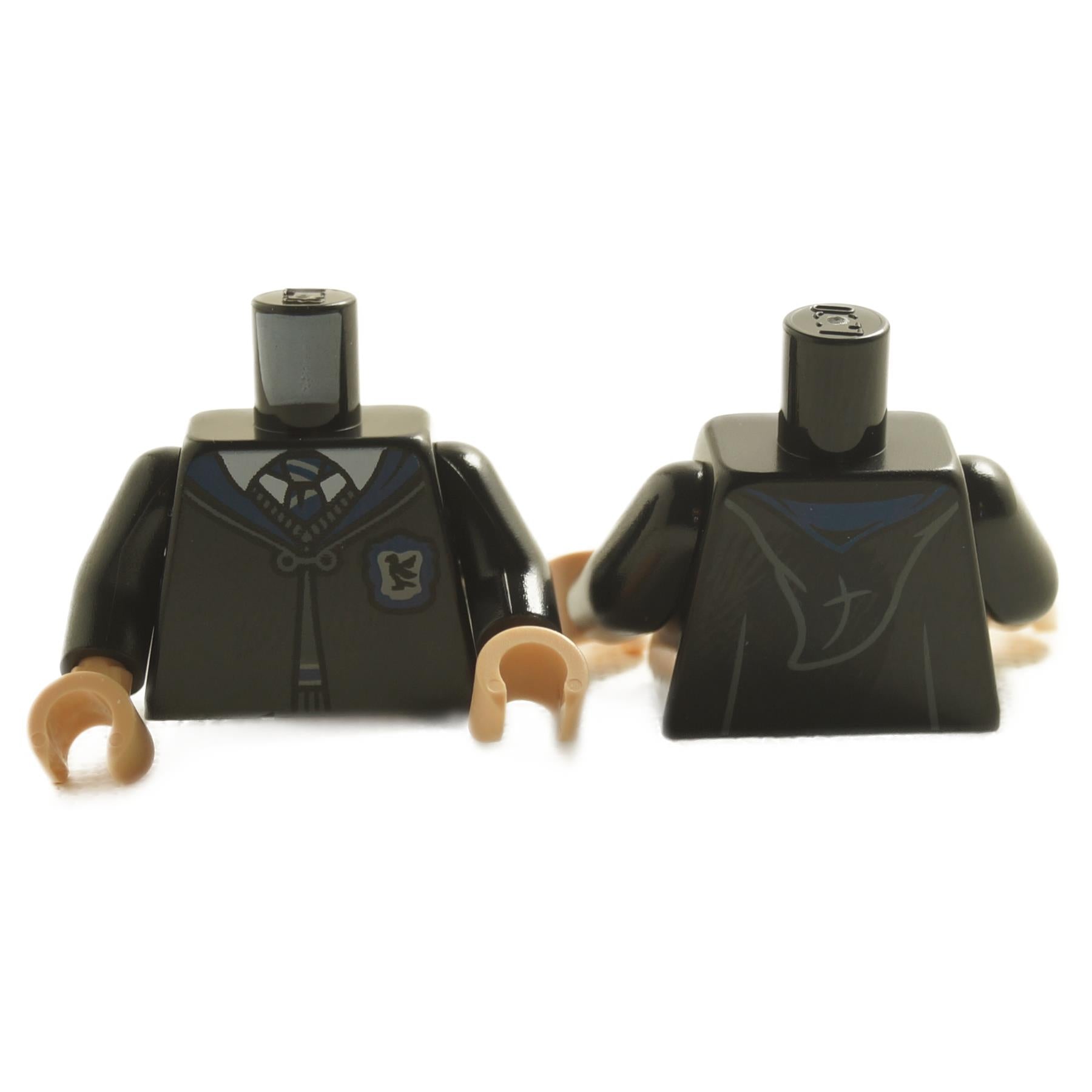 Minifigure torso with Hogwarts robe print featuring Ravenclaw house crest and tie detail
