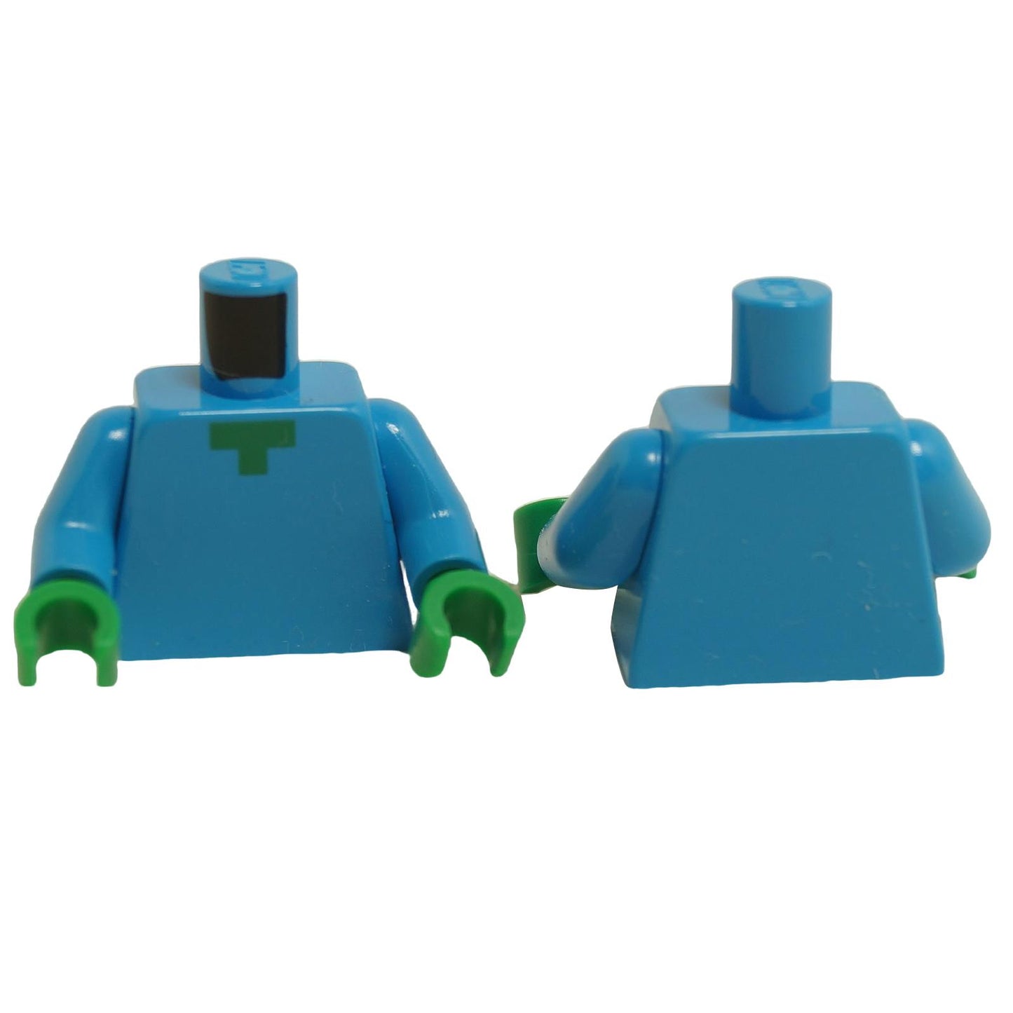 LEGO® Minecraft Zombie Torso with pixelated green neck design, light blue torso, and green hands.
