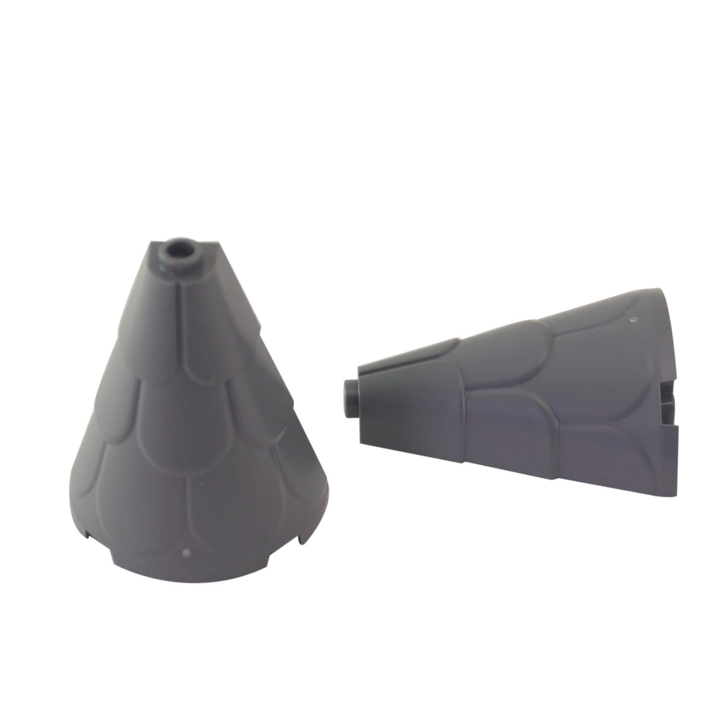 LEGO tower roof 2 x 4 x 4 half cone shaped piece with roof tile texture in dark bluish gray part 35563