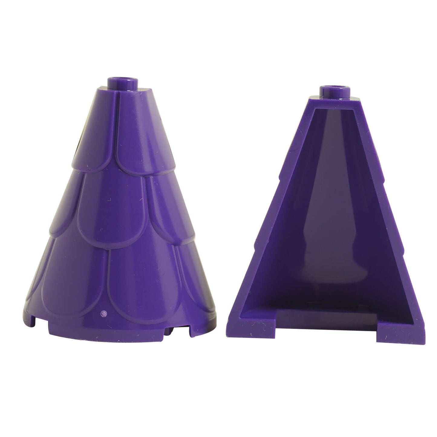 LEGO tower roof 2 x 4 x 4 half cone shaped piece with roof tile texture in dark purple part 35563