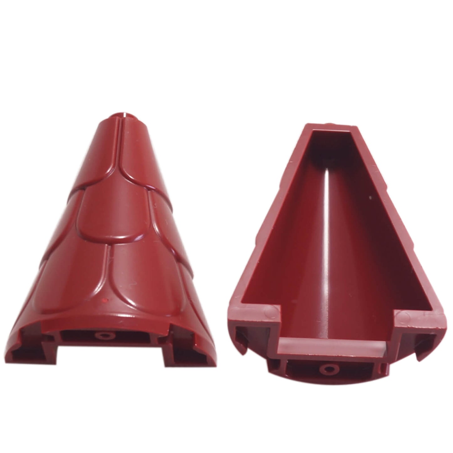 LEGO tower roof 2 x 4 x 4 half cone shaped piece with roof tile texture in dark red part 35563