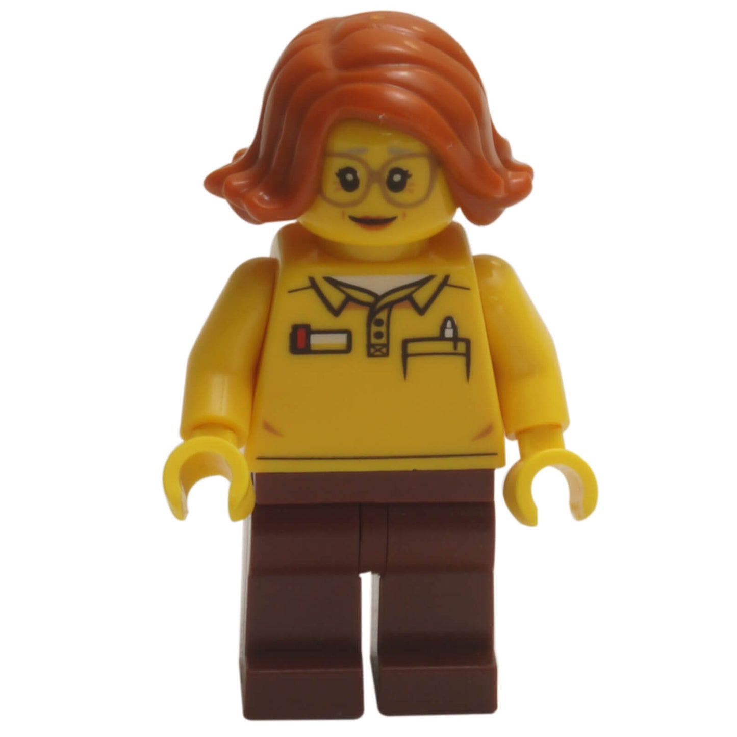 Toy Store Employee LEGO City minifigure twn381 glasses red hair