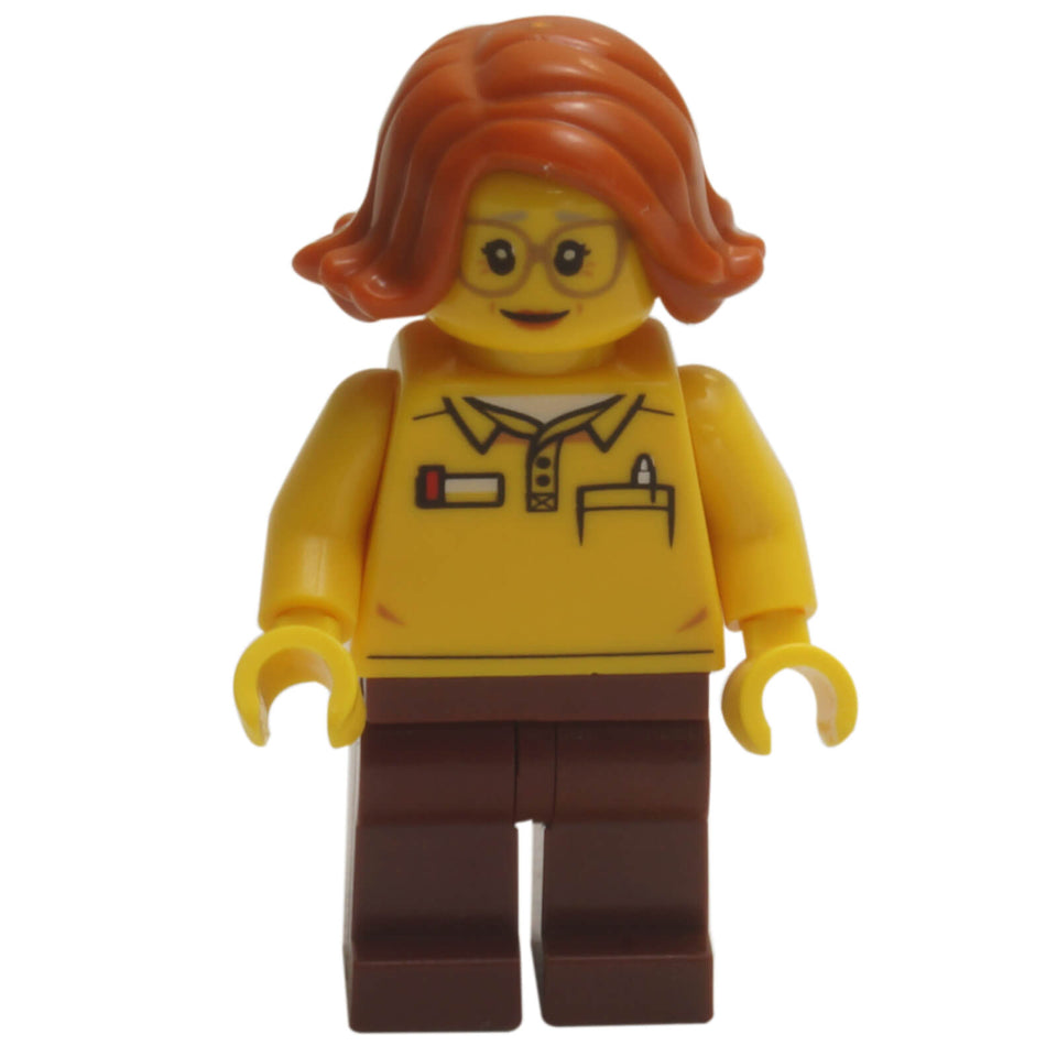 Toy Store Employee LEGO City minifigure twn381 glasses red hair