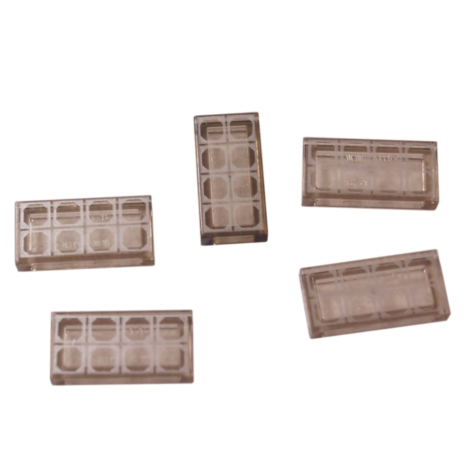 LEGO Trans-Black Tile 1 x 2 with Eight Silver Octagon Outlines Pattern 3069pb551