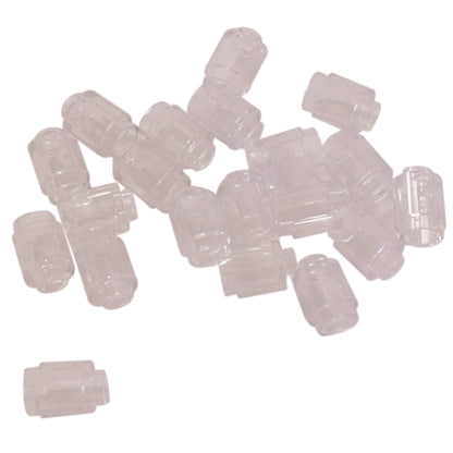Trans clear round 1 x 1 brick part 3062 with smooth cylindrical shape for LEGO® transparent builds
