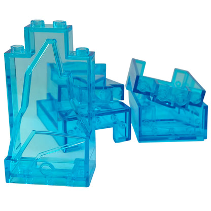 Trans light blue rock panel 2 x 4 x 6 for LEGO® terrain, crystal, and landscape builds

