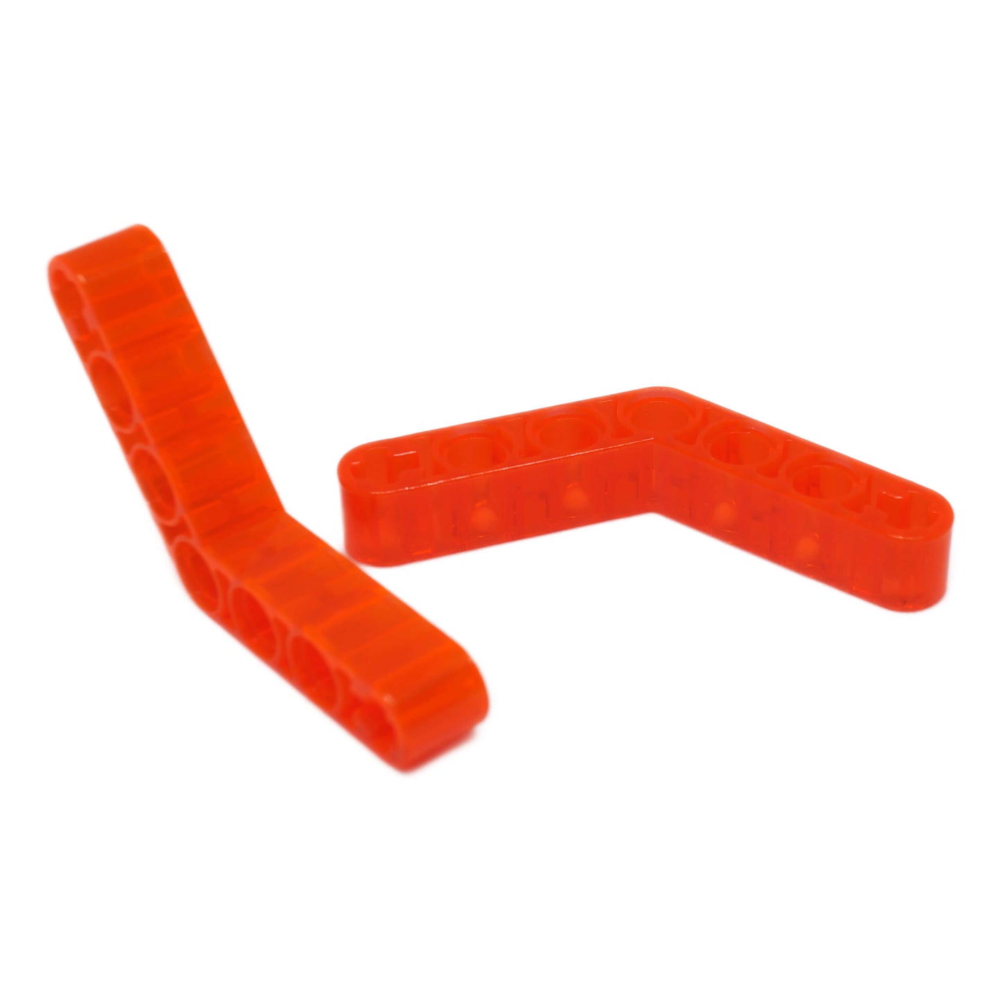 Liftarm doblado grueso Technic 1 x 7 (4–4) pieza 32348 de color naranja neón transparente con agujeros para pasadores para LEGO® construcciones Technic
