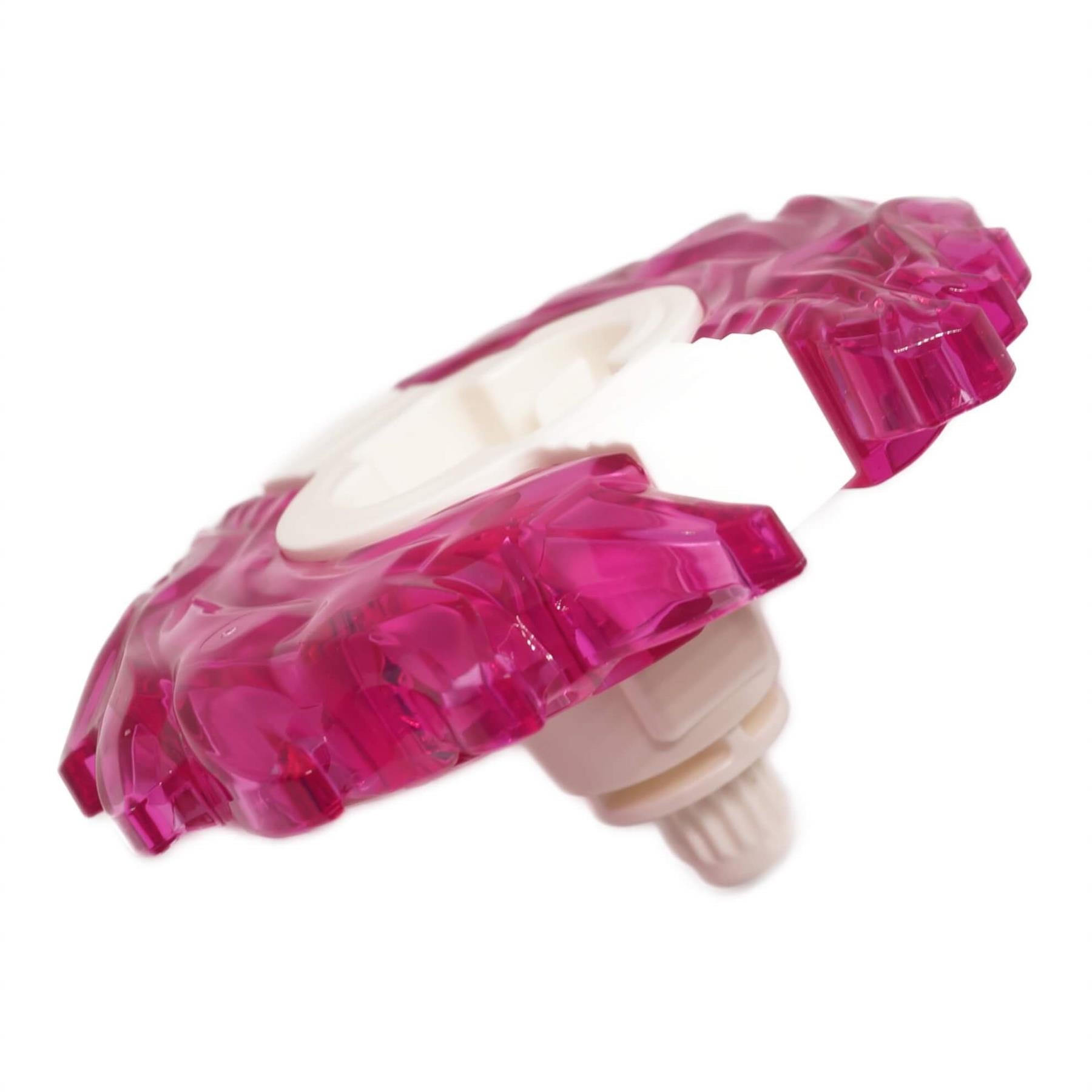 LEGO trans pink spinner crystal energy ring with white axle hub accessory part
