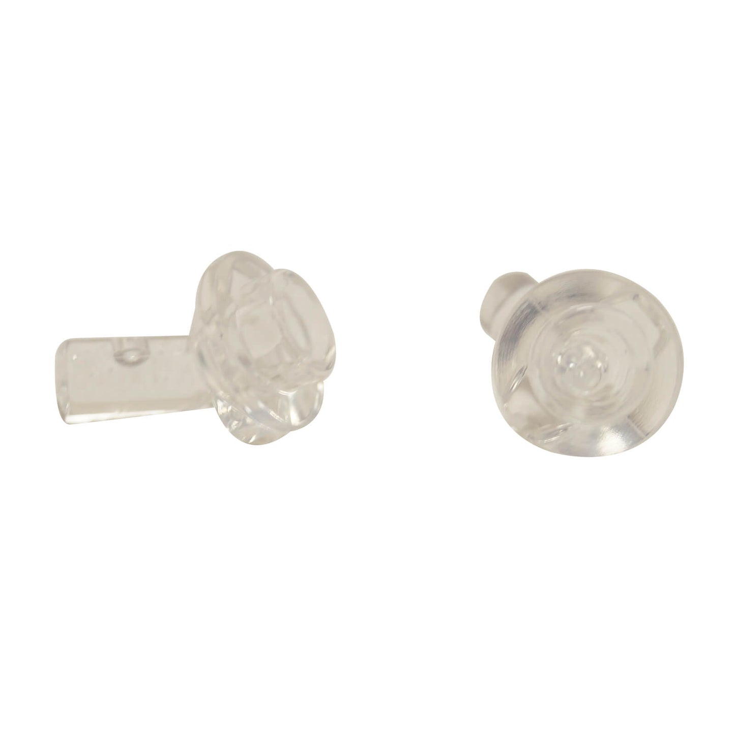 Transparent clear bar 1L with angled hollow stud for clip connections, small mounts, and compact attachments
