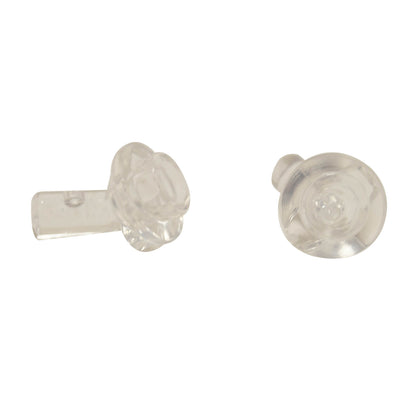 Transparent clear bar 1L with angled hollow stud for clip connections, small mounts, and compact attachments
