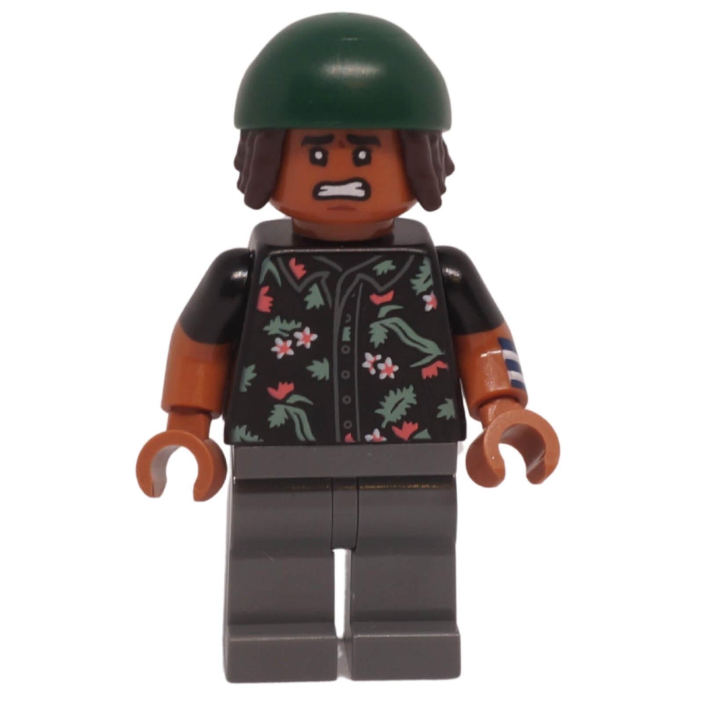 Shop the Usopp Dark Green Bandana Minifigure op008 from LEGO® One Piece set 75638-1 Battle at Arlong Park with detailed printed elements. Scared Face