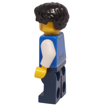 LEGO Vampire Castle Visitor Minifigure bdp241 with blue waistcoat and black hair side view