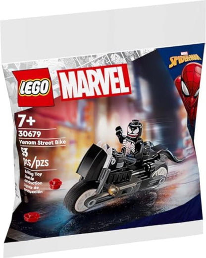LEGO® Marvel Venom Street Bike polybag set 30679 with Venom minifigure and black motorcycle build