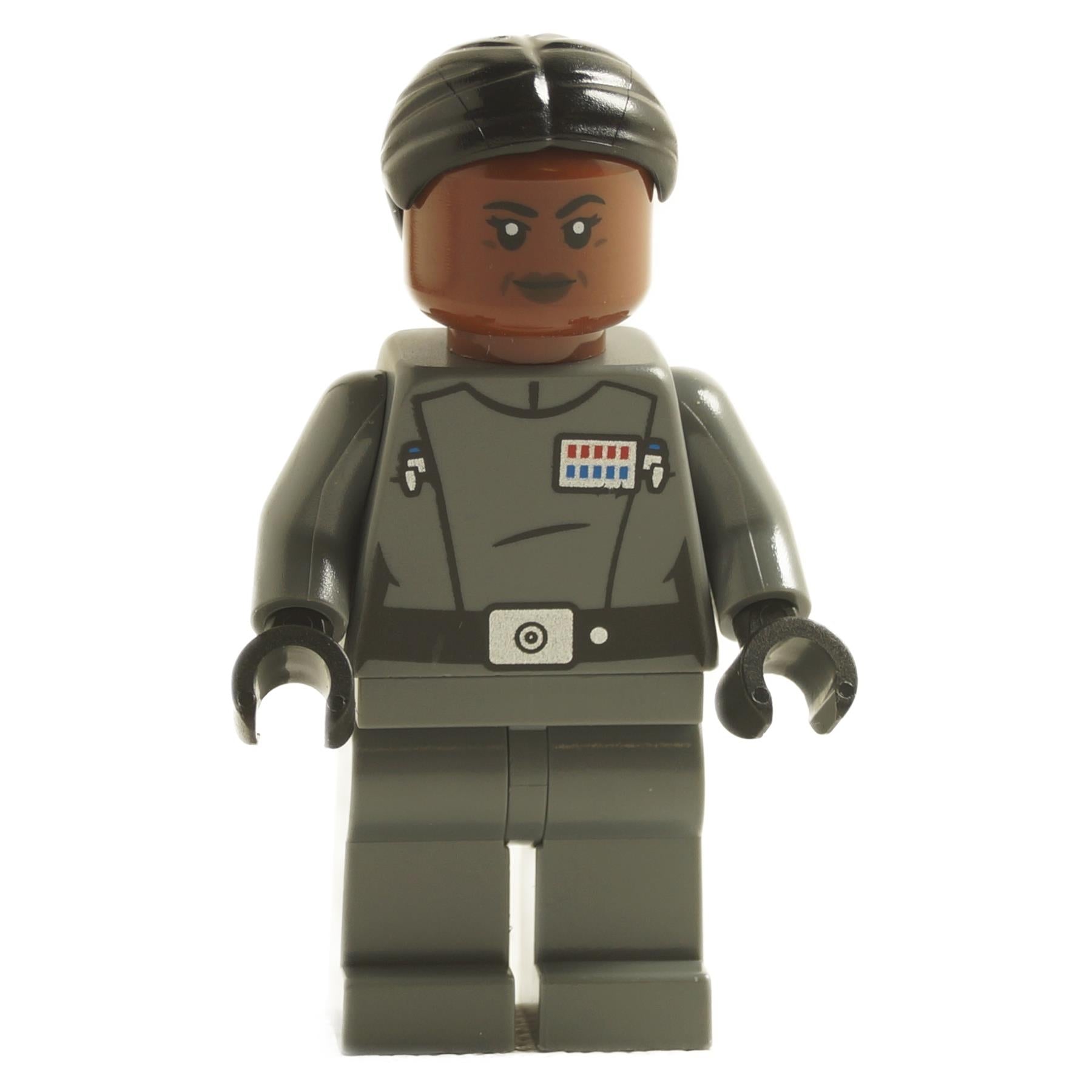 LEGO minifigure representing Vice Admiral Sloane from the Star Wars universe, featuring a gray Imperial officer uniform with rank insignia.