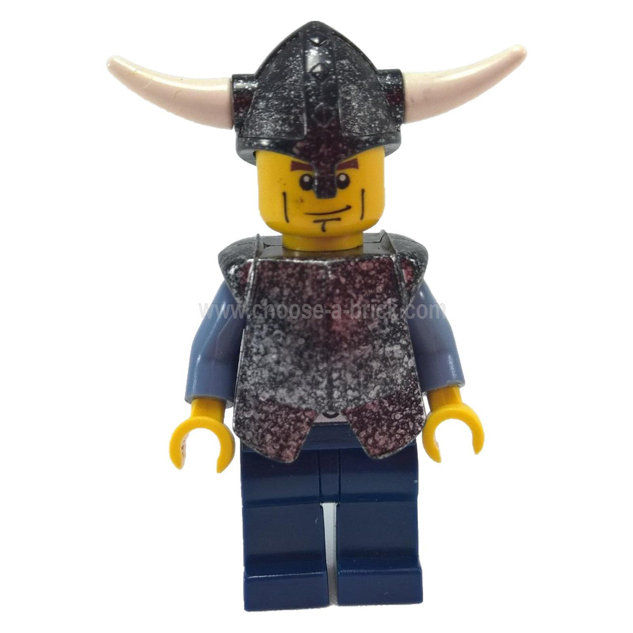 LEGO Viking Warrior minifigure vik015 with breast plate and dark blue legs
