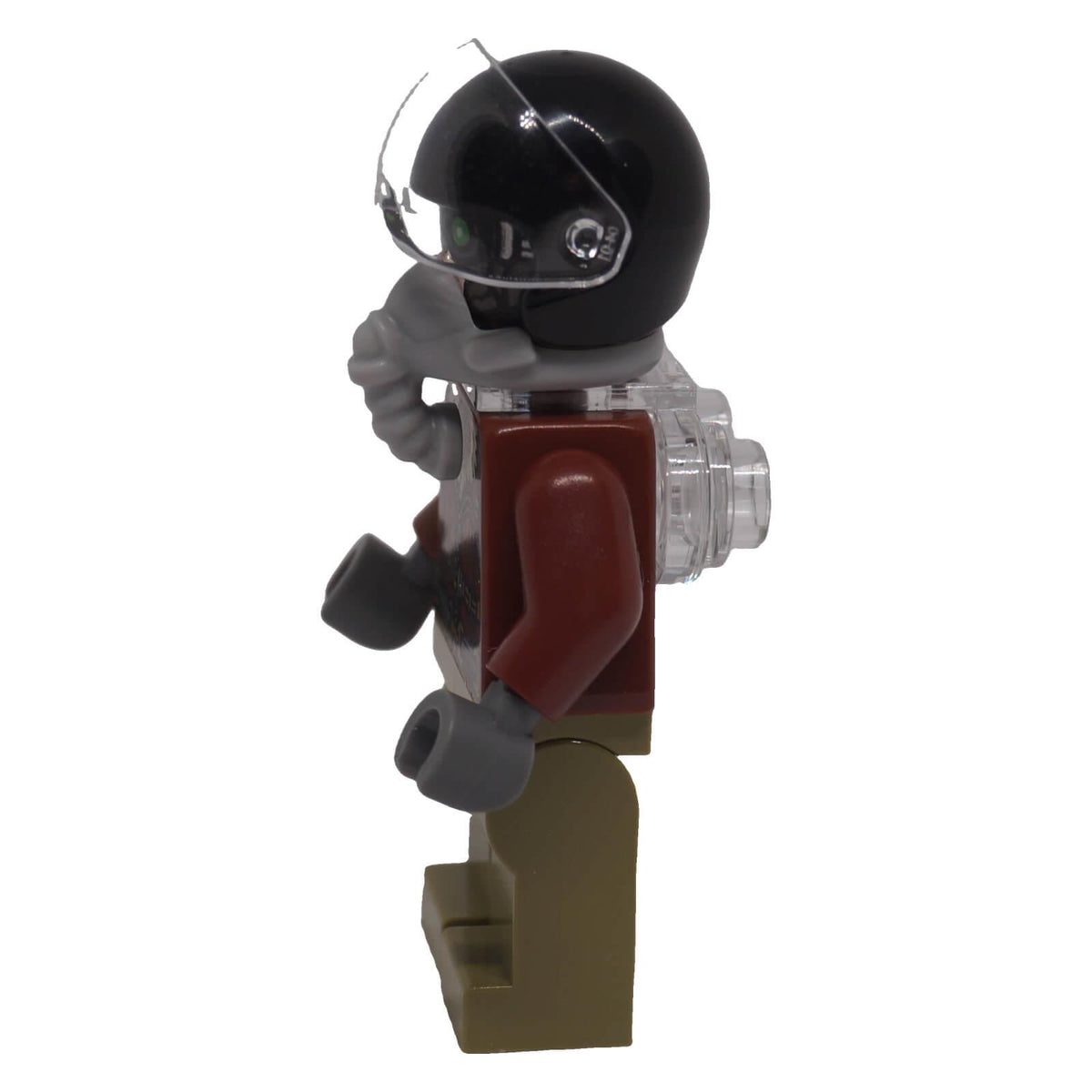 LEGO Vulture sh0775 left side view with helmet, oxygen hose and back equipment