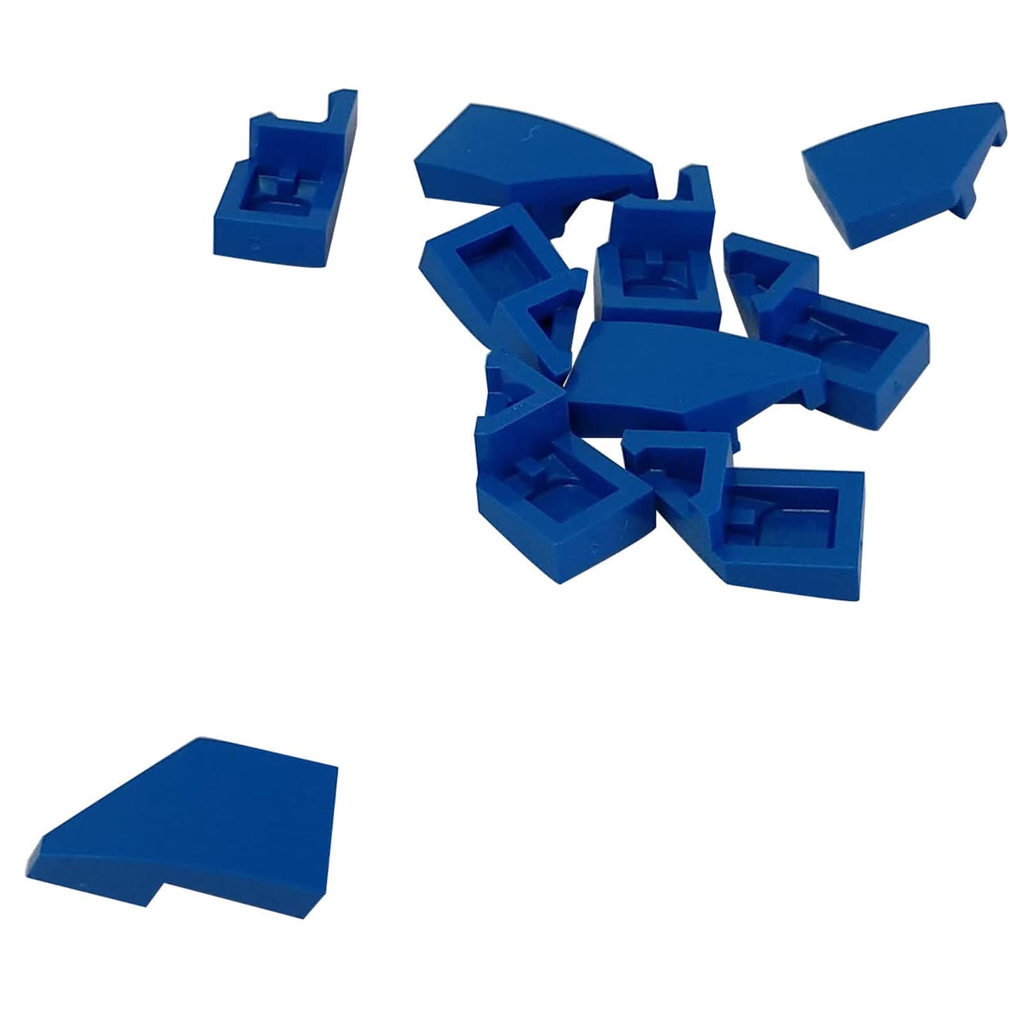 Blue LEGO® wedge 2 x 1 x 2/3 right, part 29119, angled plate piece for slopes and structural detail