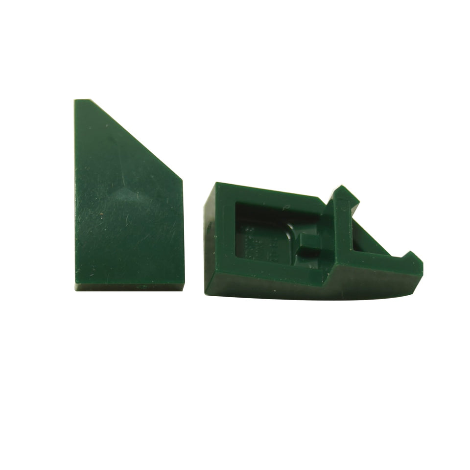 Dark green LEGO® wedge 2 x 1 x 2/3 right, part 29119, angled plate piece for slopes and structural detail