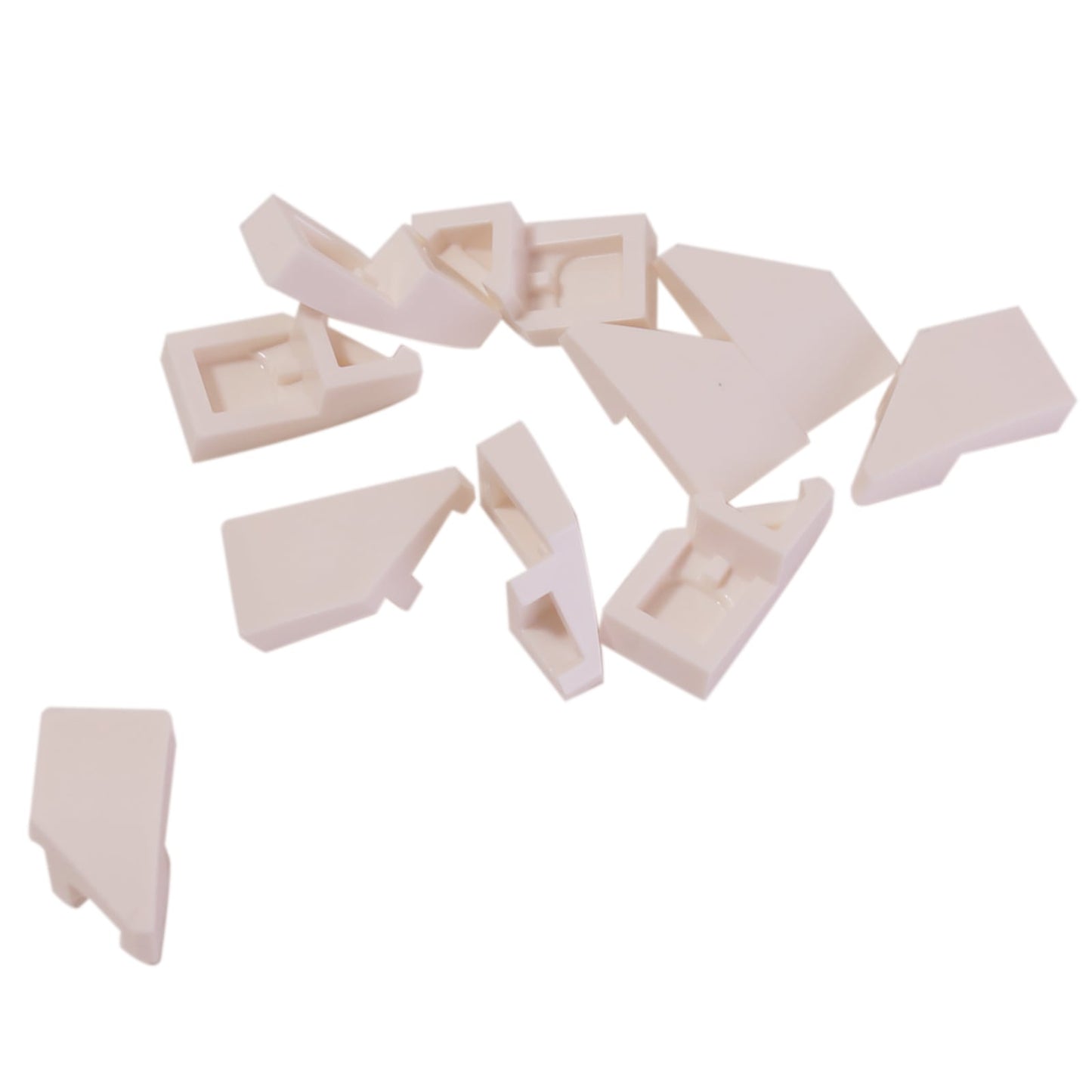 White LEGO® wedge 2 x 1 x 2/3 right, part 29119, angled plate piece for slopes and structural detail