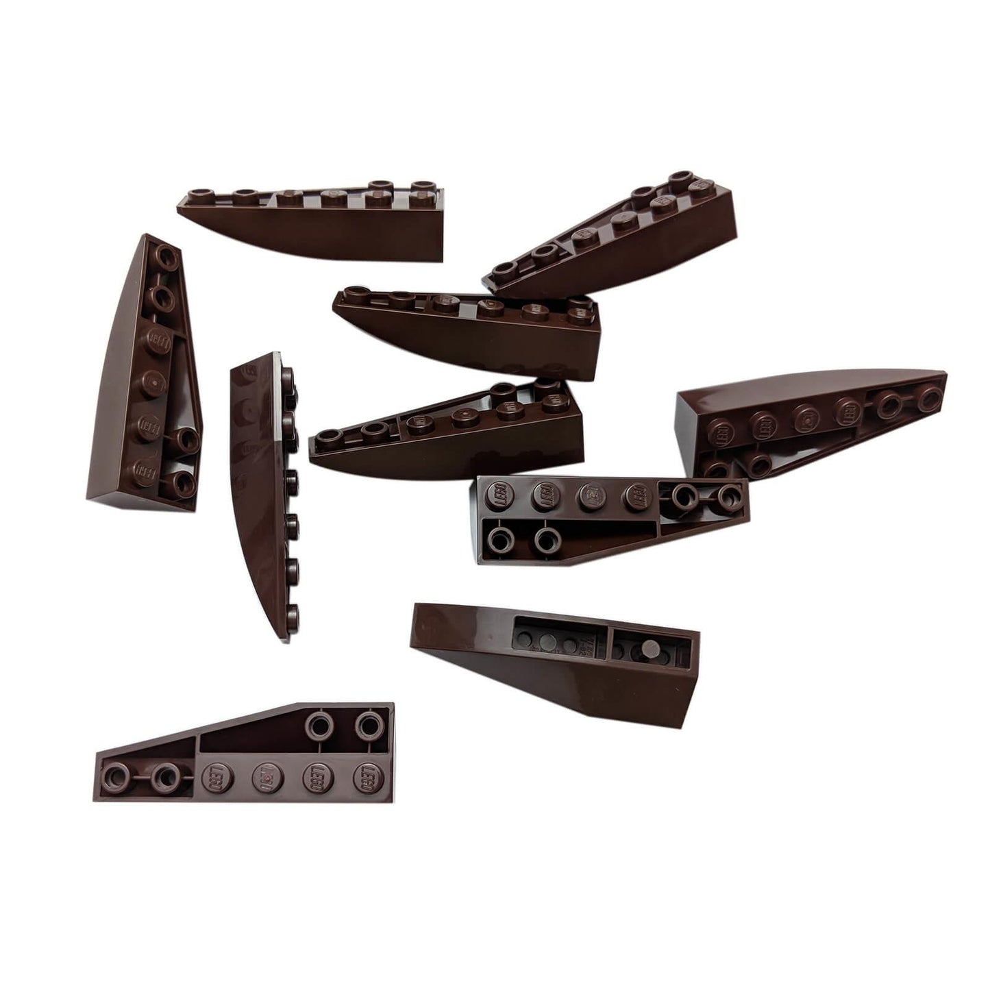 Red LEGO® Wedge 6 x 2 Inverted Right part 41764 dark brown