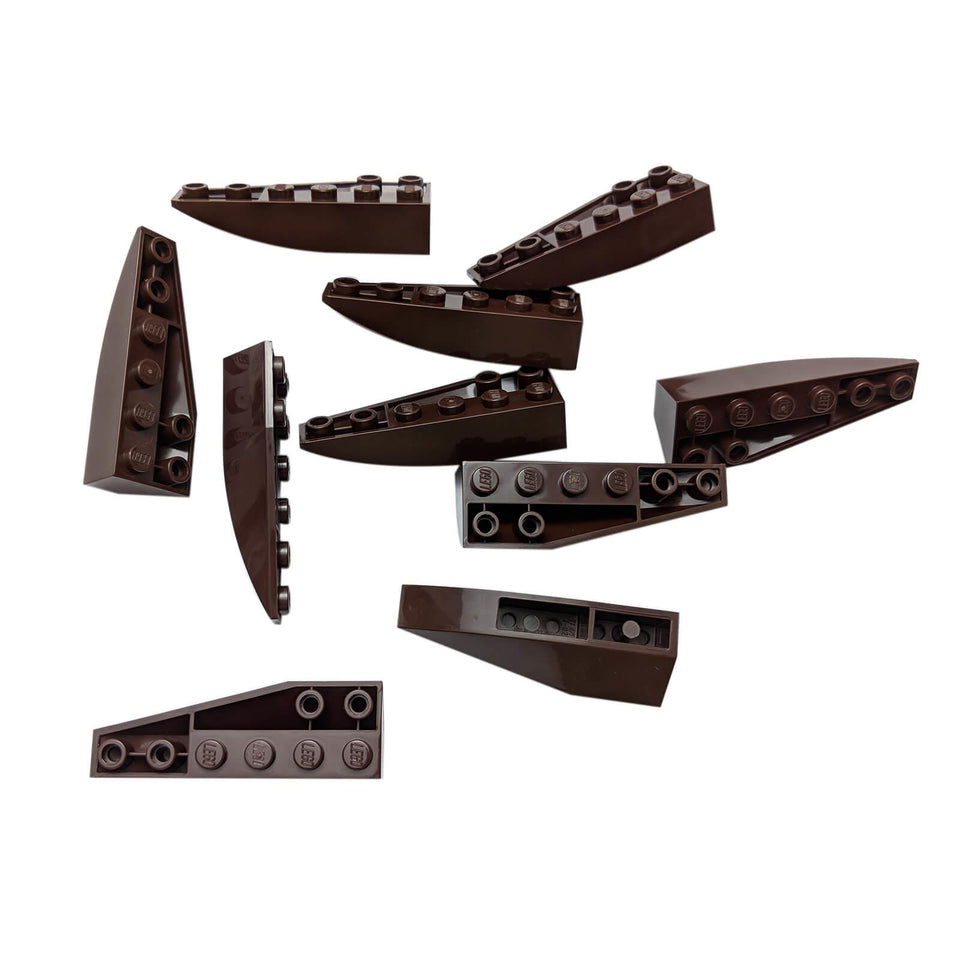Red LEGO® Wedge 6 x 2 Inverted Right part 41764 dark brown