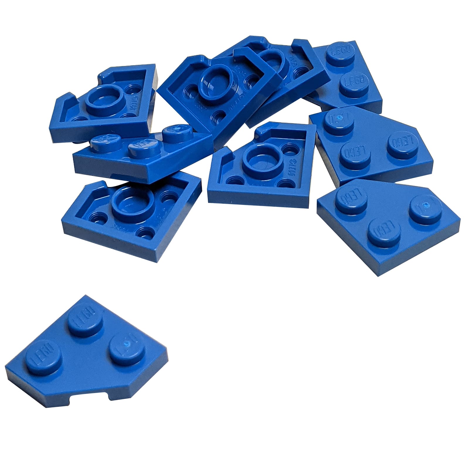 Placa en cuña 2 x 2 esquina recortada en azul LEGO® pieza, parte 26601, placa de esquina en ángulo para detalles de construcción