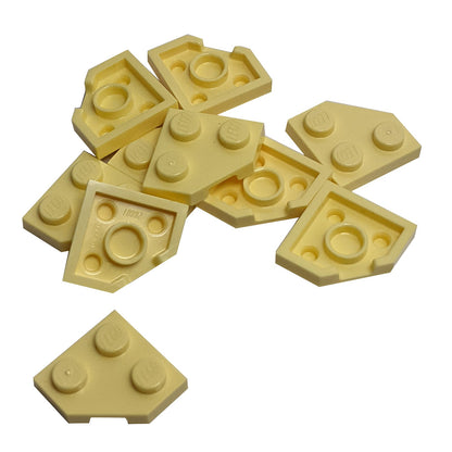 Wedge Plate 2 x 2 Cut Corner in bright light yellow LEGO® piece, part 26601, angled corner plate for building detail