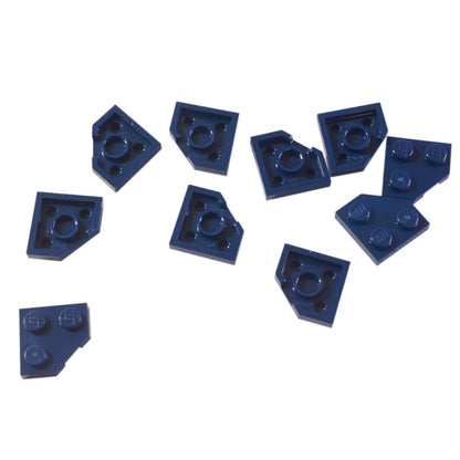 Wedge Plate 2 x 2 Cut Corner in dark blue LEGO® piece, part 26601, angled corner plate for building detail