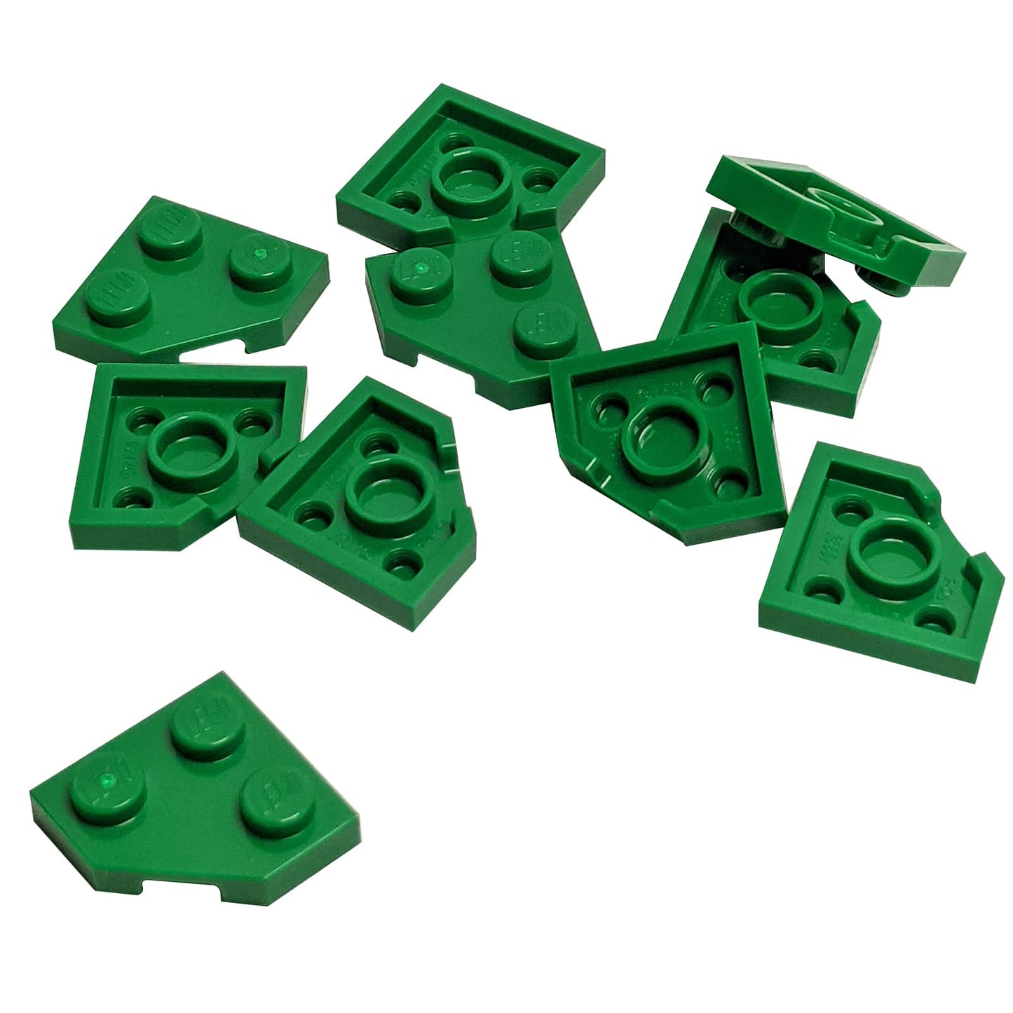 Wedge Plate 2 x 2 Cut Corner in green LEGO® piece, part 26601, angled corner plate for building detail
