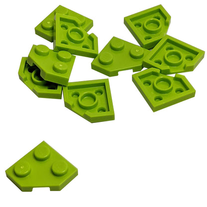 Wedge Plate 2 x 2 Cut Corner in lime LEGO® piece, part 26601, angled corner plate for building detail