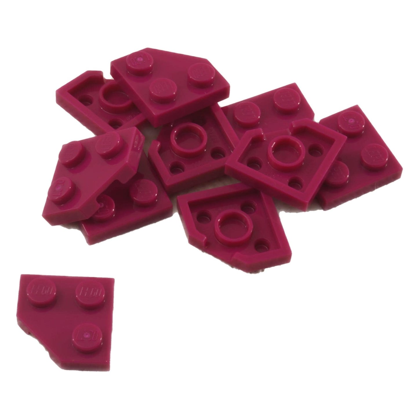 Wedge Plate 2 x 2 Cut Corner in magenta LEGO® piece, part 26601, angled corner plate for building detail