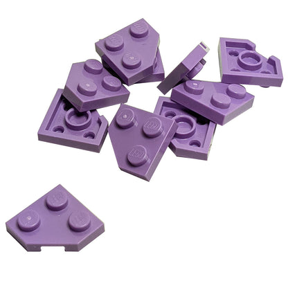 Wedge Plate 2 x 2 Cut Corner in medium lavender LEGO® piece, part 26601, angled corner plate for building detail