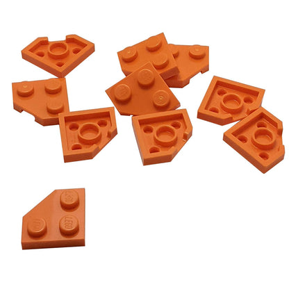 Wedge Plate 2 x 2 Cut Corner in orange LEGO® piece, part 26601, angled corner plate for building detail