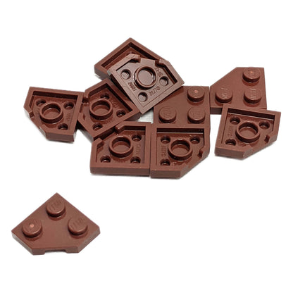 Wedge Plate 2 x 2 Cut Corner in reddish brown LEGO® piece, part 26601, angled corner plate for building detail.