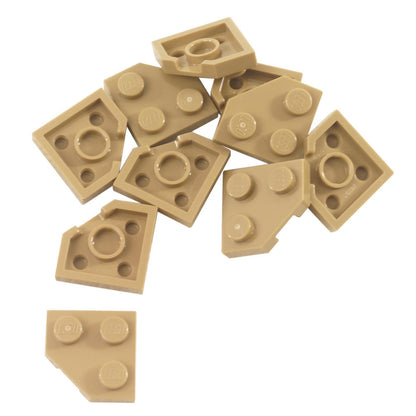 Wedge Plate 2 x 2 Cut Corner in tan LEGO® piece, part 26601, angled corner plate for building detail