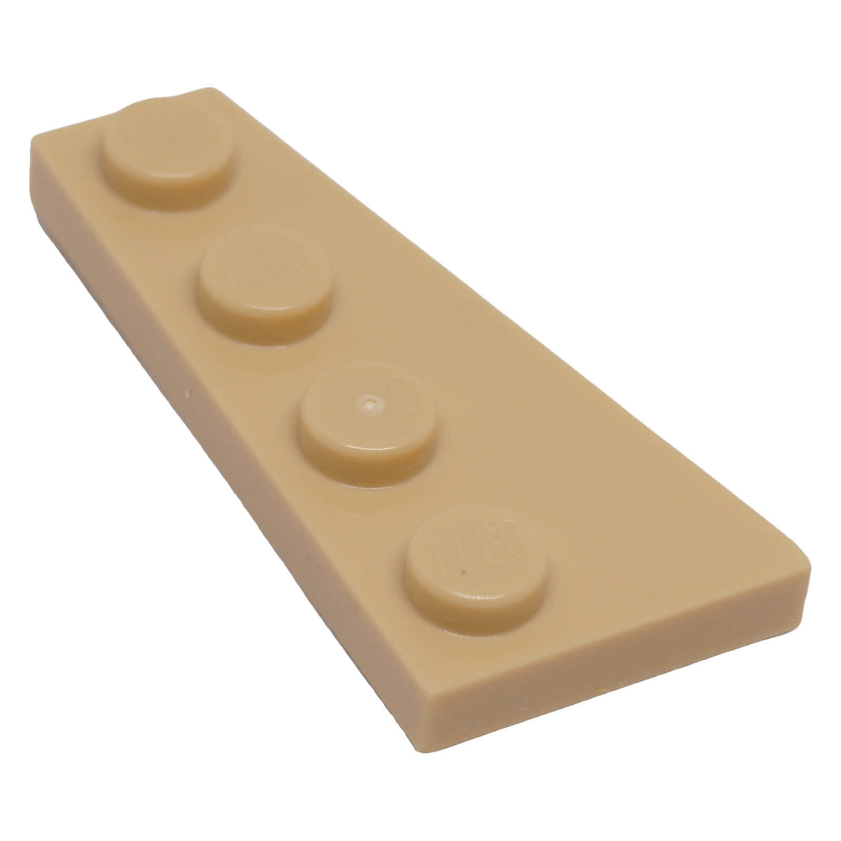 LEGO® tan Wedge Plate 4 x 2 Right 41769 top view with four studs