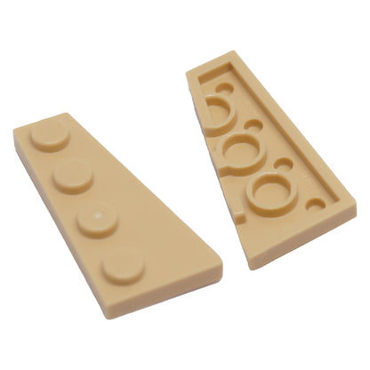 LEGO® tan Wedge Plate 4 x 2 Right 41769 shown from top and underside